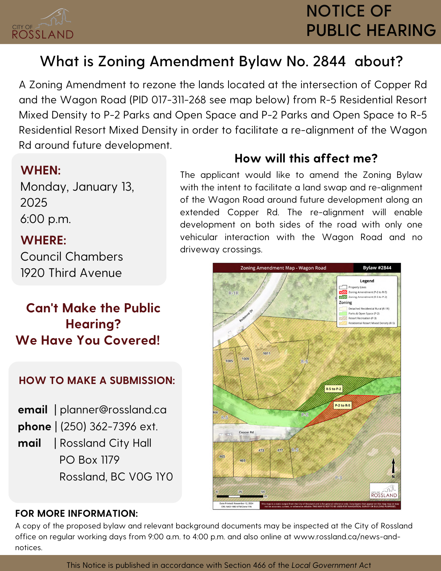 Notice : Public Hearing – Zoning/OCP Amendment and Road Closure Wagon ...
