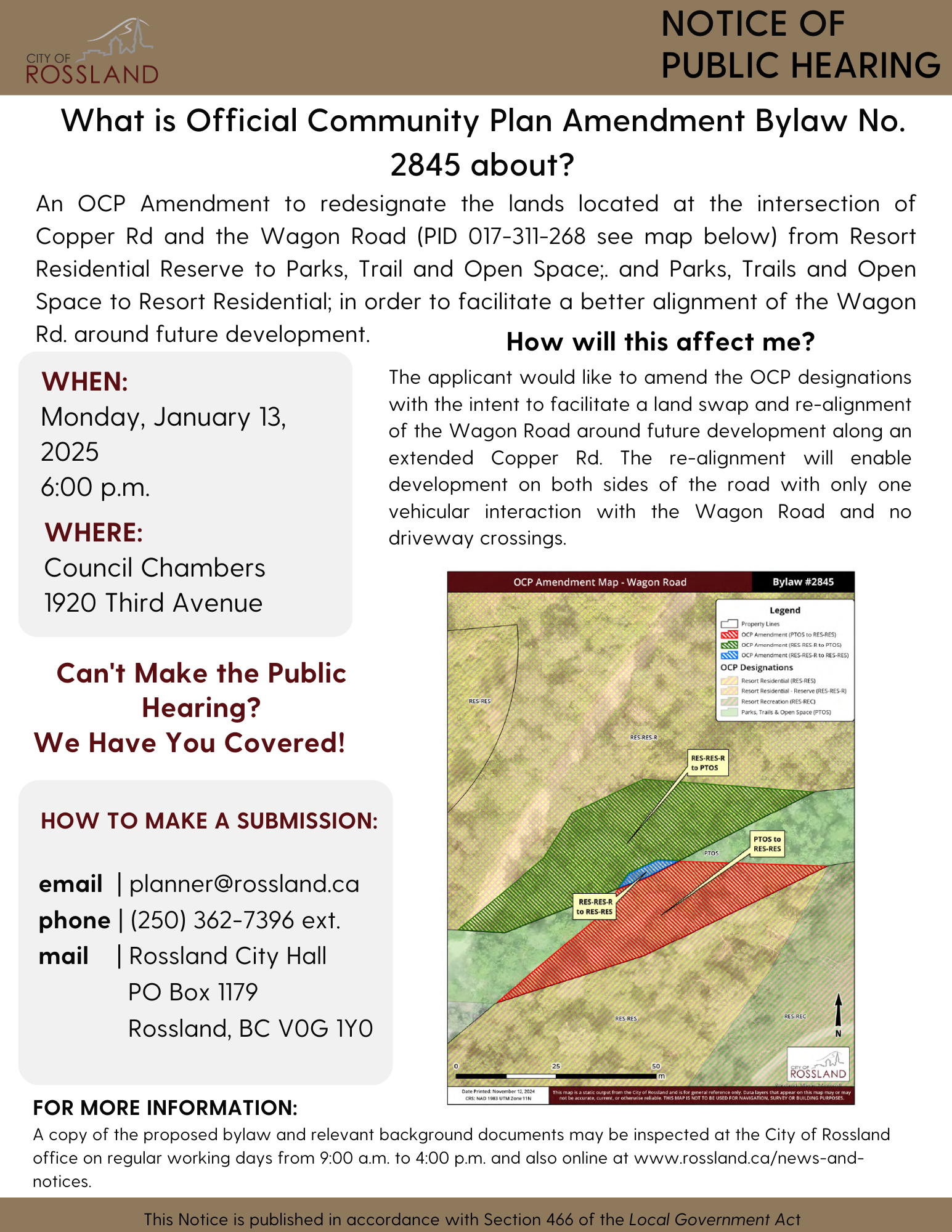 Notice : Public Hearing – Zoning/OCP Amendment and Road Closure Wagon ...